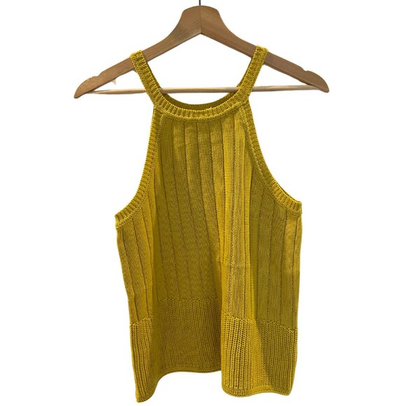 NWT Mystree Ribbed Tank Sweater Yellow/Gold Size L - Picture 3 of 5